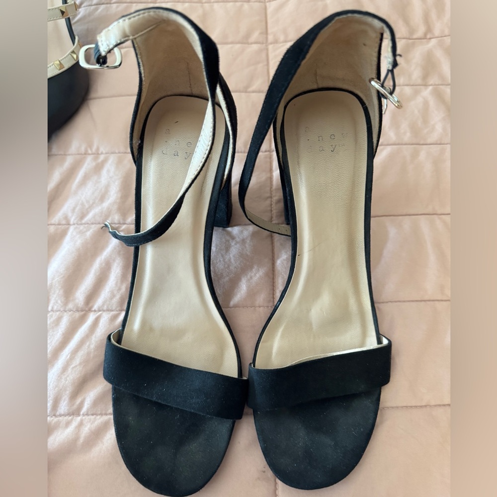 a new day Black Strappy Heels